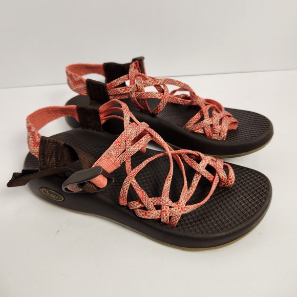 Chaco Women's Casual Sport Strappy Sandals Orange/Brown Size W6 - Picture 3 of 6